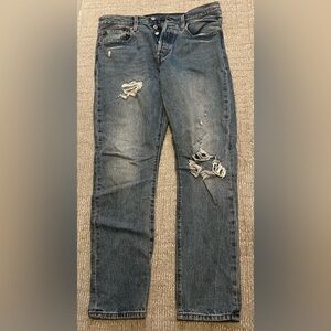 Levi's 501 Straight Skinny High Rise Denim Jeans